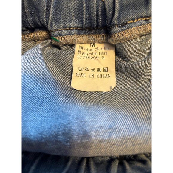 Miss Sparkling Distressed Elastic Waist drawstring Casual Denim Jeans Size Mediu - Picture 9 of 9
